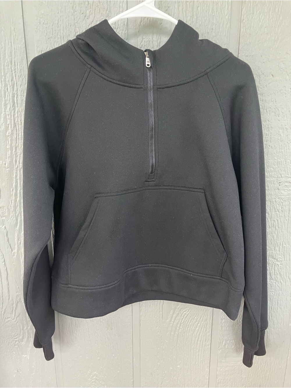 Laslulu Black Half-Zip Hoodie Sweatshirt